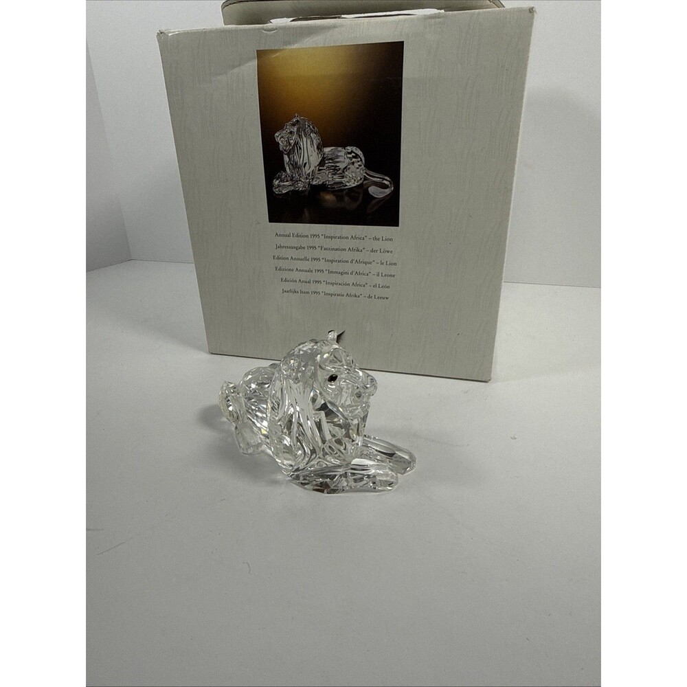 Swarovski Annual Edition 1995 Inspiration Africa Crystal Lion w/ Box Glued Tail